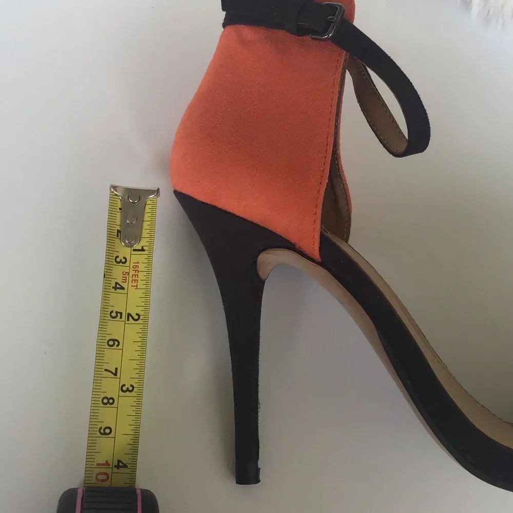 Zara colorblock ankle strap stiletto heels